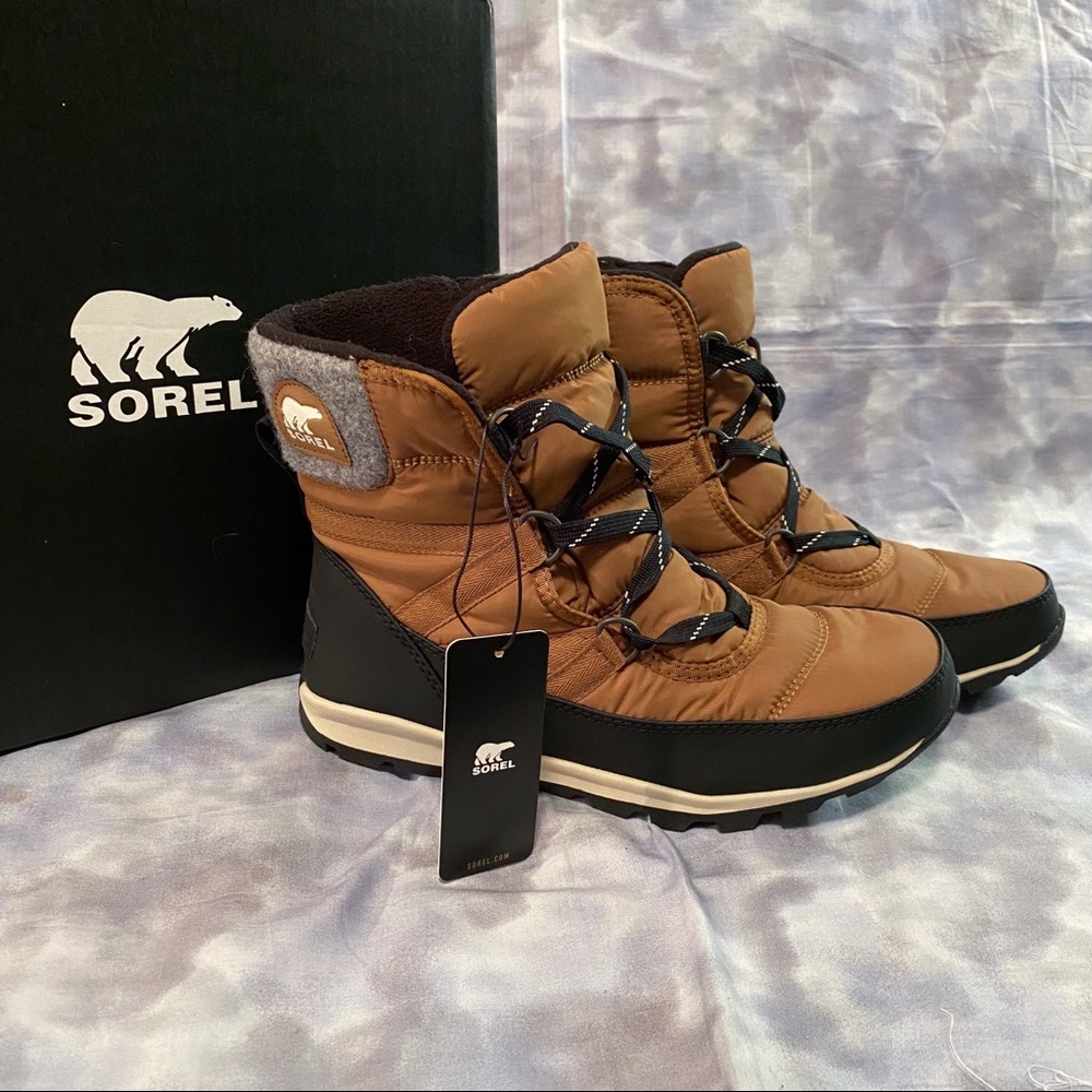 SOREL whitney short lace snow boots in elk